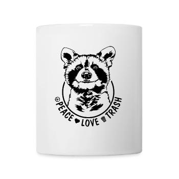 RATON laveur Peace Love Trash Animal Wildlife Wilsigns - Mug blanc - blanc - Devant