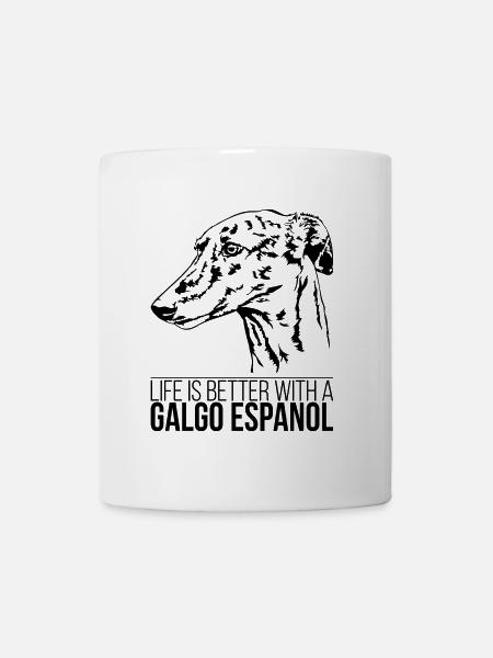 GALGO ESPANOL Life est un meilleur chien en disant Wilsigns - Mug blanc - blanc