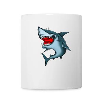 witziger, frecher Hai Fisch Meer angeln lustig - Tasse - Weiß - Vorne