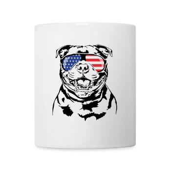 STAFFORDSHIRE BULL TERRIER America Flag Dogs - Mug - white - Front