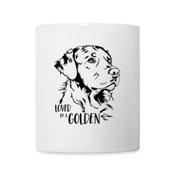 Loved by a Golden Retriever dog saying Wilsigns - Mug - white - Front