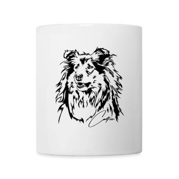 Collie Langhaar Hundeportrait Hunde Hund Wilsigns - Tasse - Weiß - Vorne
