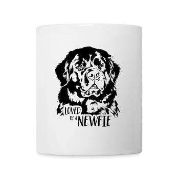 Aimé par un chien Terre-Neuve Newfie qui dit chiens - Mug blanc - blanc - Devant