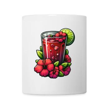 Red hibiscus tea cup - Mug - white - Front