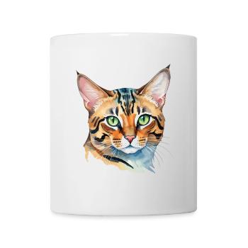 Bengalkatze Wasserfarben - Tasse - Weiß - Vorne