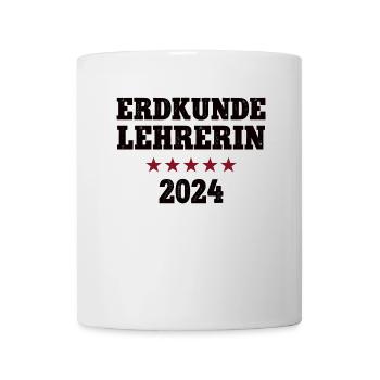 Erdkunde Lehrerin 2024 Beruf Studium Uni Lehramt - Tasse - Weiß - Vorne