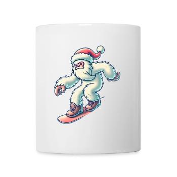 Snowboarden Yeti in Santa Hat - Tasse - Weiß - Vorne