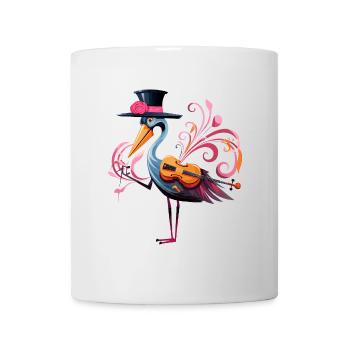 Ausgefallener Flamingo - Tasse - Weiß - Vorne