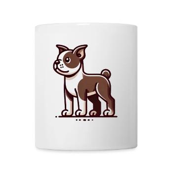 Cartoon Boston Terrier Graphic - Mug - white - Front