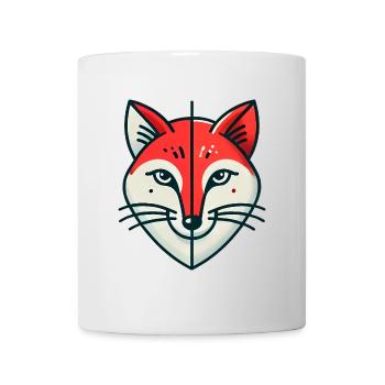 Geometrische gespaltene Fuchs-Illustration - Tasse - Weiß - Vorne