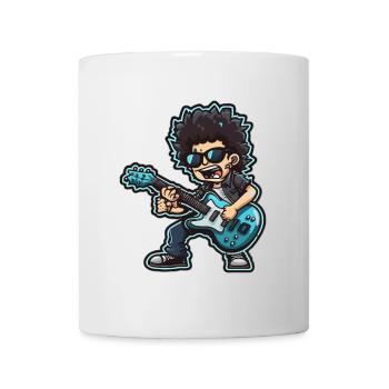 Groovy Laughter: Funny Cartoon Person Playing Blue - Mug - white - Front
