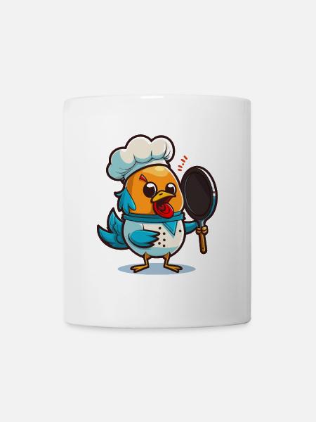 Chef Cluck : un poulet de dessin animé fantaisiste - Mug blanc - blanc