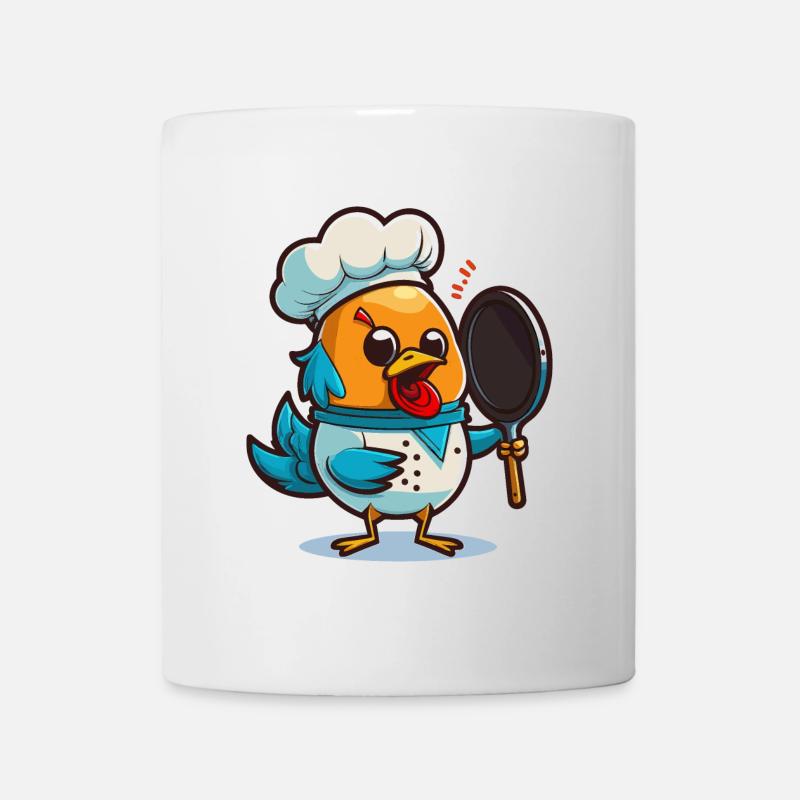 Chef Cluck : un poulet de dessin animé fantaisiste - Mug blanc - blanc