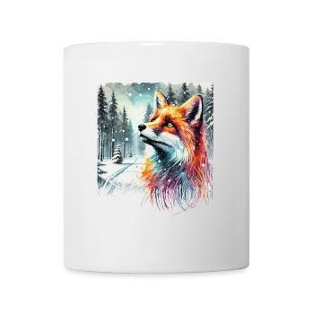 Watercolor Fox, Fox, Winter Background - Mug - white - Front