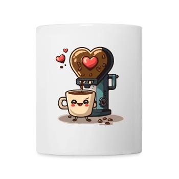 L’amour du café : un dessin animé fantaisiste - Mug blanc - blanc - Devant
