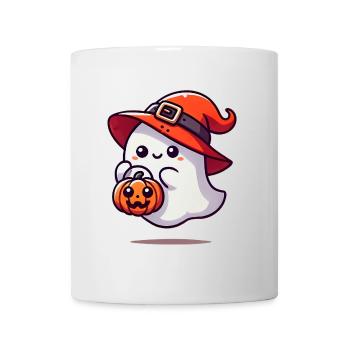 Adorable fantôme avec chapeau de sorcière - Mug blanc - blanc - Devant