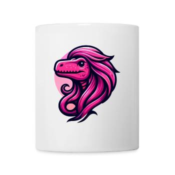 Dino Diva with Pink Glam Hair - Mug - white - Front