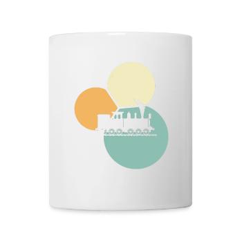 Steam locomotive steam locomotive rails - Mug - white - Front