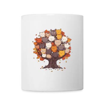 Arbre de chats style dessin animé - Mug blanc - blanc - Devant