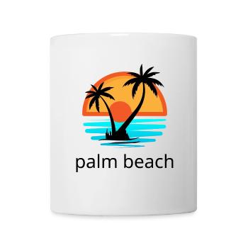 Sunset with palm trees. Palm Beach. - Mug - white - Front