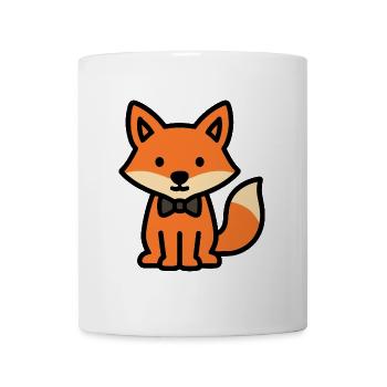 Süßer Fuchs mit Fliege – Niedlicher Cartoon Fuchs - Tasse - Weiß - Vorne