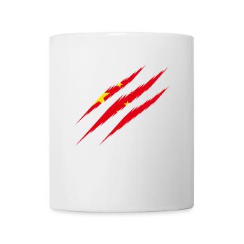 China Flag Scratch Cut Claws Scratch Asia - Mug - white - Front