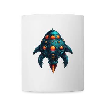 Colorful imaginative whimsical spaceship - Mug - white - Front