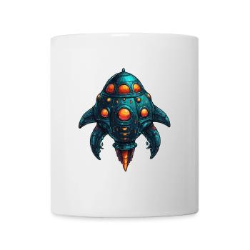 Vaisseau spatial coloré imaginatif fantaisiste - Mug blanc - blanc - Devant