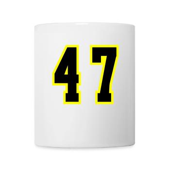 47 Zahl Trikot - Tasse - Weiß - Vorne
