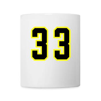 33 Zahl Trikot - Tasse - Weiß - Vorne