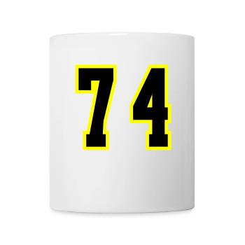 74 Zahl Trikot - Tasse - Weiß - Vorne