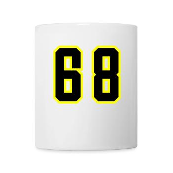 68 Zahl Trikot - Tasse - Weiß - Vorne