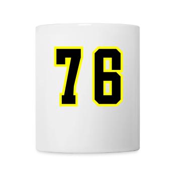 76 Zahl Trikot - Tasse - Weiß - Vorne