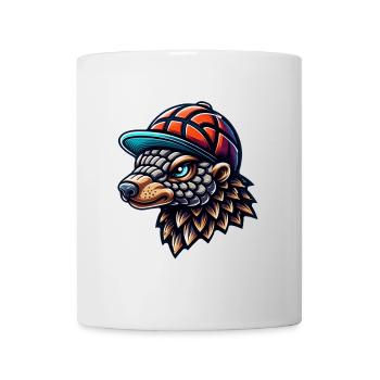 Cool pangolin with baseball cap - Mug - white - Front
