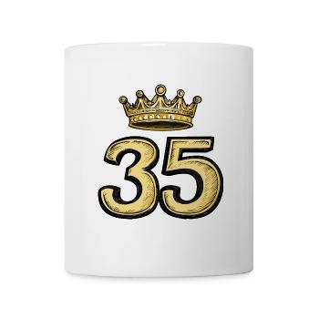 35 Zahl Krone - Tasse - Weiß - Vorne