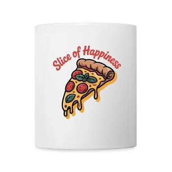 Tranche de bonheur - Pizza - Mug blanc - blanc - Devant