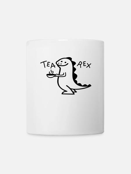 Dino als Tea Rex (b) - Tasse - Weiß