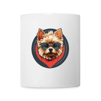 Yorkshire Yorkshire Terrier cool avec lunettes de soleil - Mug blanc - blanc - Devant