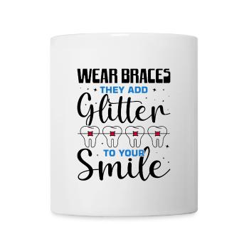 Witziger Zahnspangen Spruch - Tasse - Weiß - Vorne