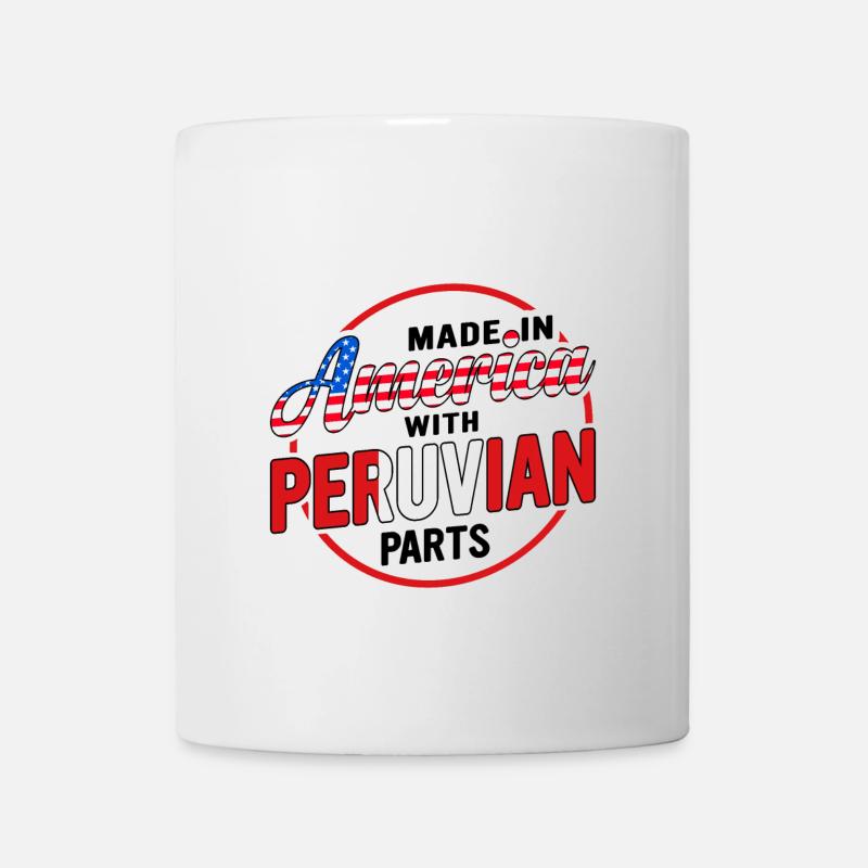 Racines péruviennes Drapeau du Pérou Peruano Pride - Mug blanc - blanc