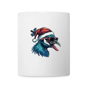 Paon oiseau Noël drôle - Mug blanc - blanc - Devant