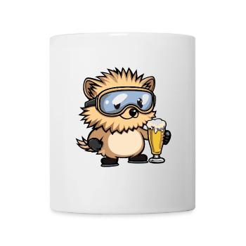 hérisson après-ski bière bande dessinée - Mug blanc - blanc - Devant