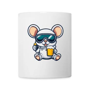 Souris Après-Ski Bière Bande Dessinée - Mug blanc - blanc - Devant
