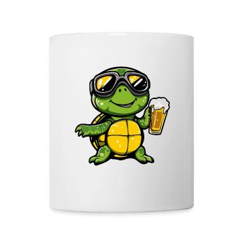 Tortue Après-Ski Bière Bande dessinée - Mug blanc - blanc - Devant