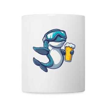 Dolphin Après-Ski Bière Bande dessinée - Mug blanc - blanc - Devant