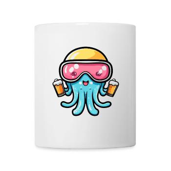méduse après-ski bière bande dessinée - Mug blanc - blanc - Devant