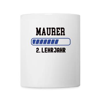 Ausbildung Maurer 2. Lehrjahr Maurerei Lehre - Tasse - Weiß - Vorne