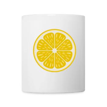 Pop-Art Zitronenscheibe Retro Motiv - Tasse - Weiß - Vorne