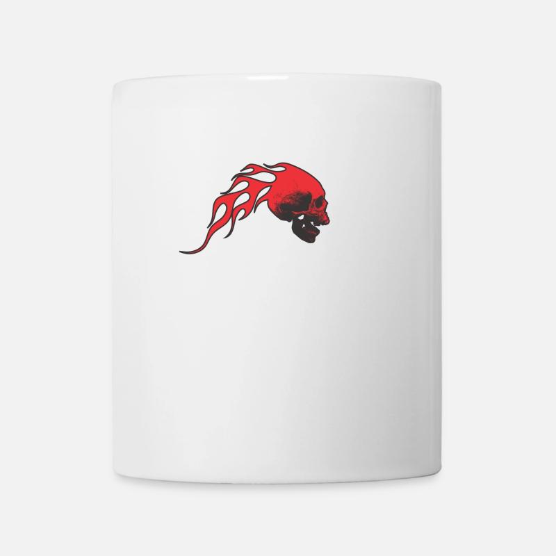 Scull avec des flammes - Mug blanc - blanc