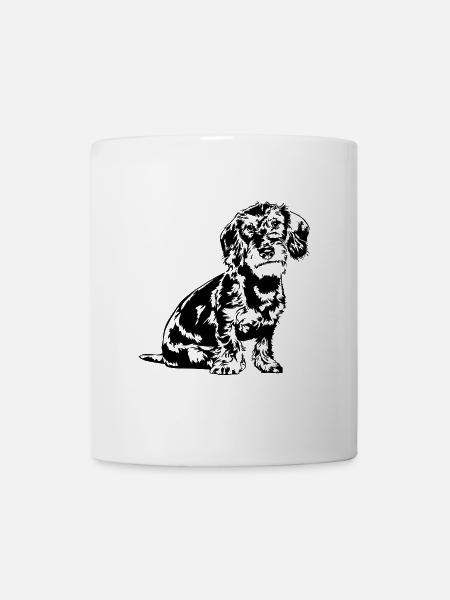 RAUHAARDACKEL Rauhaarteckel Wilsigns chiens de chasse - Mug blanc - blanc